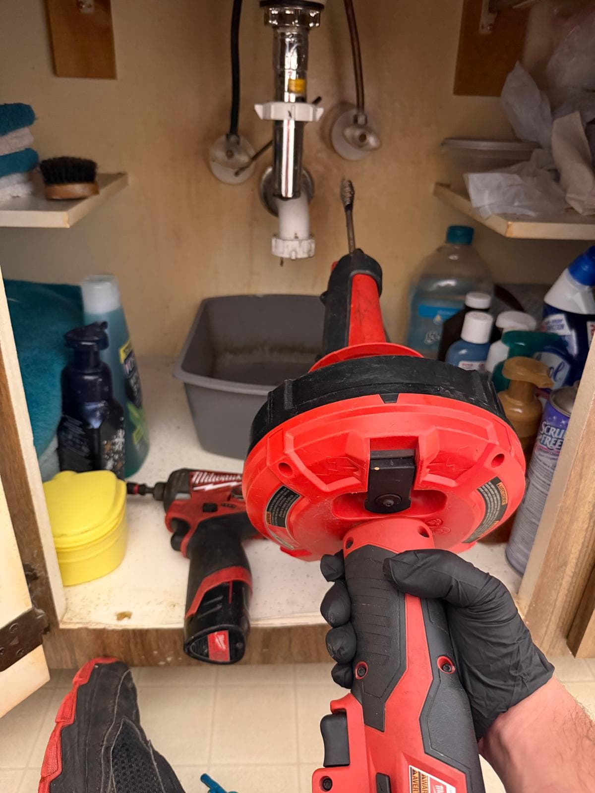 Professional plumber at work